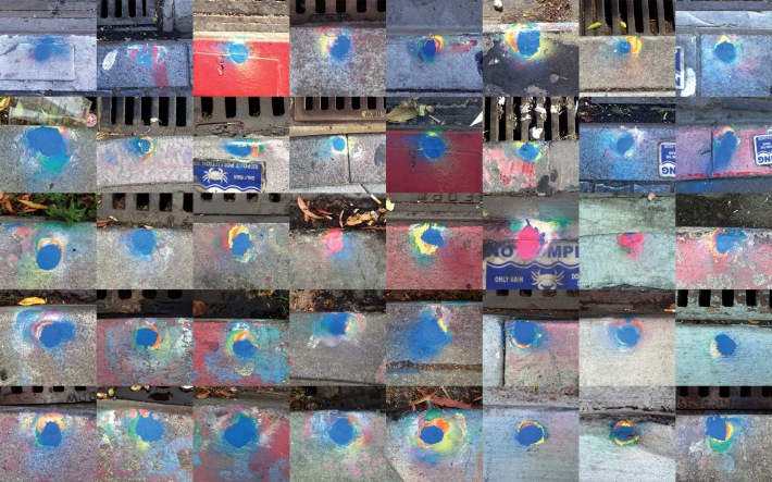 San Francisco artist made a mural using the paint dots